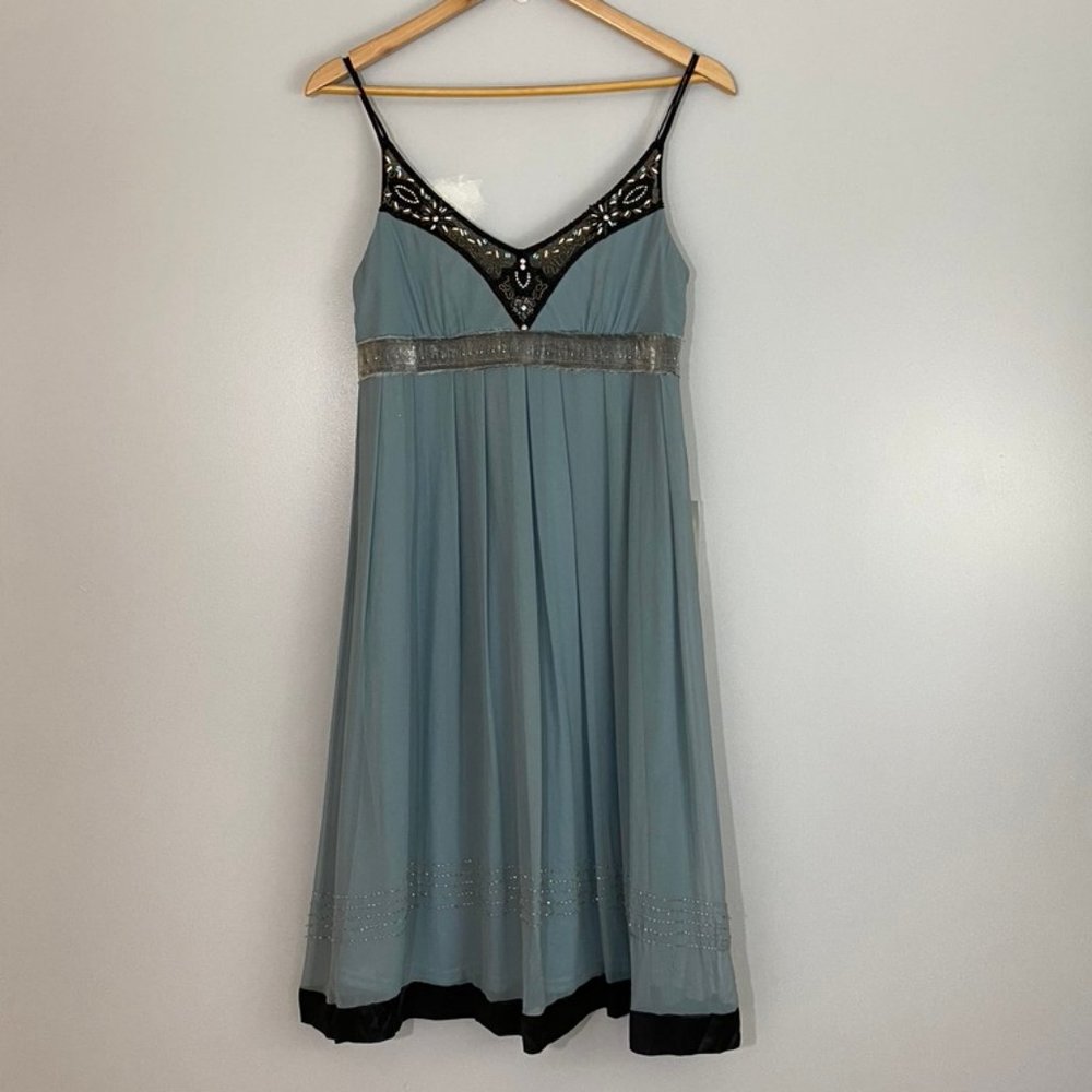 NWT Cache Embellished Chiffon Silk Dress